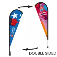 Tear Drop 8' Height Carbon Fiber Kit (Pole Set, Metal Ground Stake &Carry Bag/Double Sided Print)