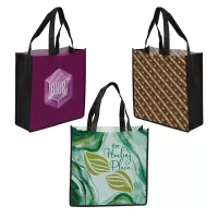 13x13x5 Laminated 2-Panel PP Non-Woven Tote Bag