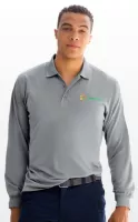 Vansport Omega Solid Long Sleeve Mesh Tech Polo Shirt