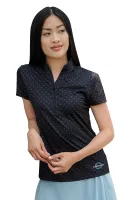 Women?s Greg Norman Micro Pique Spinner Print Polo