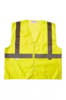 Yellow Solid Fabric Value Class 2 Zip Vest