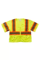 Xtreme Visibility DOT Class 3 Contrast Stripe Zip Vest