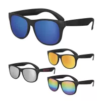 Classic Black Frame Mirror Lens Sunglasses