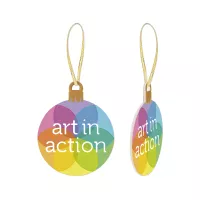 Flat Ornament w/Ribbon