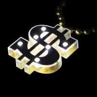 Dollar Sign Light Up Necklace