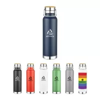 22 Oz. Double Wall Vacuum Bottle w/Bamboo Lid