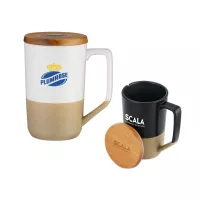 15 Oz. 2 Tone Ceramic Mug w/Lid