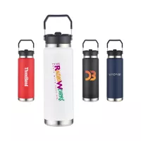 30 Oz. Vacuum Bottle w/Straw & Carry Handle
