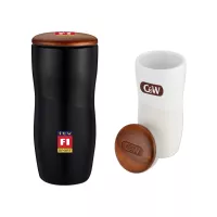 12 Oz. Double Wall Ceramic Tumbler w/Lid