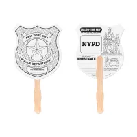 Police Badge Shaped Hand Fan