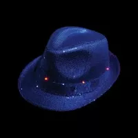 Light-Up Blue Sequin Fedora
