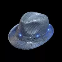Light-Up Silver Sequin Fedora