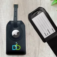 Leather Luggage Tag with AirTag Holder