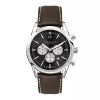Wc3054 42mm Steel Silver Case, Chronograph Mvmt, Black Dial, Dte Display, Leather Strap, Flat Minera