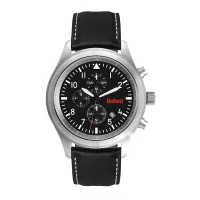 Wc3096 44mm Steel Matte Silver Case, Chronograph Mvmt, Black Dial, Dte Display, Leather Strap, Flat