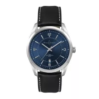 Wc5116 42mm Metal Silver Case, 3 Hand Mvmt, Blue Dial, Dte Display, Leather Strap, Flatm Mineral Cry