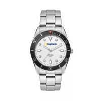 34mm, Silver Metal Case, Bk Bezel, 3-Hand Mvt