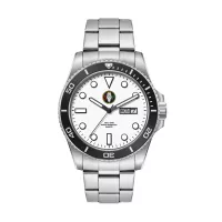 42.5mm, Ss, Silver Case, Bk Bezel, 3-Hand Mvt, Day-Dte