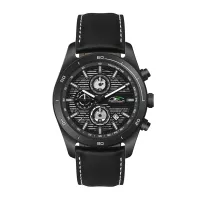 Wc6514 42mm Steel Black Case, Chronograph Mvmt, Black Dial, Dte Display, Leather Strap, Flat Mineral