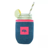 Denim Jar Kaddy + Bias Trim