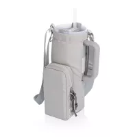 Eclipse- 40 oz Tumbler Tote - Pebble Gray with White 40oz Stainless Travel Mug