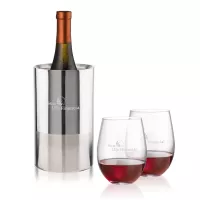 Catania Wine Cooler & Redmond Stemless Wine Set