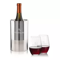 Catania Wine Cooler & Vale Stemless Wine Set