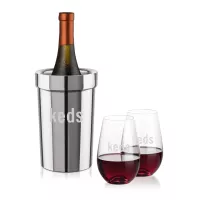 Milano Wine Cooler & Boston Stemless Wine Set