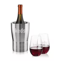 Genoa Wine Cooler & Boston Stemless Wine Set