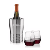 Genoa Wine Cooler & Germain Stemless Wine Set