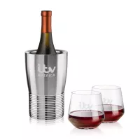 Genoa Wine Cooler & Sturgis Stemless Wine Set
