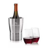 Genoa Wine Cooler & Vale Stemless Wine Set