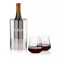 Catania Wine Cooler & Cannes Stemless Wine Set