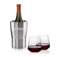 Genoa Wine Cooler & Cannes Stemless Wine Set