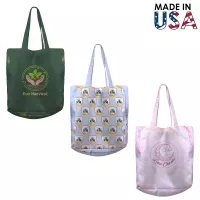 10x14x5 Full-Color Poly Canvas Tote Bag with 5" Gusset