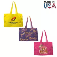 14x10x3 Full-Color Poly Canvas Tote Bag with 3" Gusset
