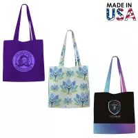 12x12x5 Full-Color Poly Canvas Tote Bag With 5" Gusset