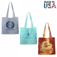 14x16x3 Full-Color Poly Canvas Tote Bag with 3" Gusset