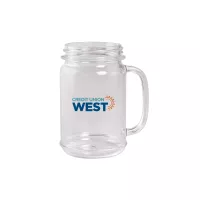 16 Oz. Plastic Mason Jar w/Handle