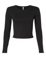 American Apparel® Women's Baby Rib Long Sleeve Cropped T-Shirt