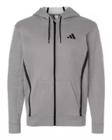 Adidas® Men's Game & Go Fleece Full-Zip Hooded Sweatshirt