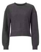 BOXERCRAFT Women's Ribbed Knit Cropped Boxy Crew Shirt