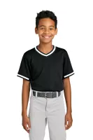 Sport-Tek® Youth Tough Mesh V-Neck Baseball Jersey