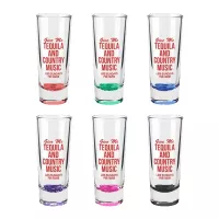 Jolt 2 oz Double Shooter Shot Glass with Color Bottom