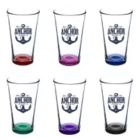 Thirsty 16 oz Pint Glasses with Color Bottom