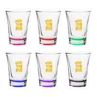 Hot Shot 2 oz Traditional Shot Glasses with Color Bottom