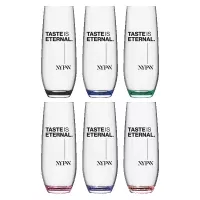 Jubilee 9oz Stemless Champagne Flute Glass with Color Bottom