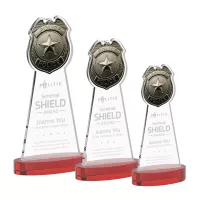 Police Badge Award on Alberton Base - Red