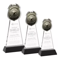 Police Badge Award on Hartford Base - Black