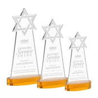 Star of David Award on Alberton Base - Amber